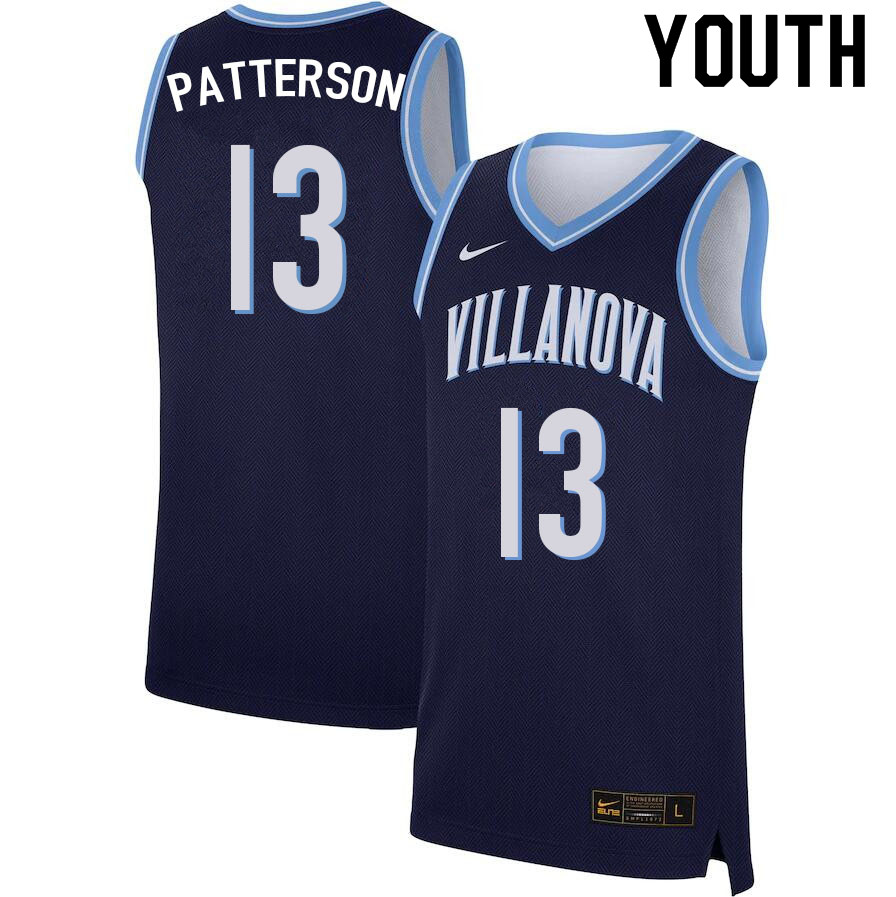 Youth #13 Trey Patterson Willanova Wildcats College Basketball Jerseys Sale-Navy - Click Image to Close